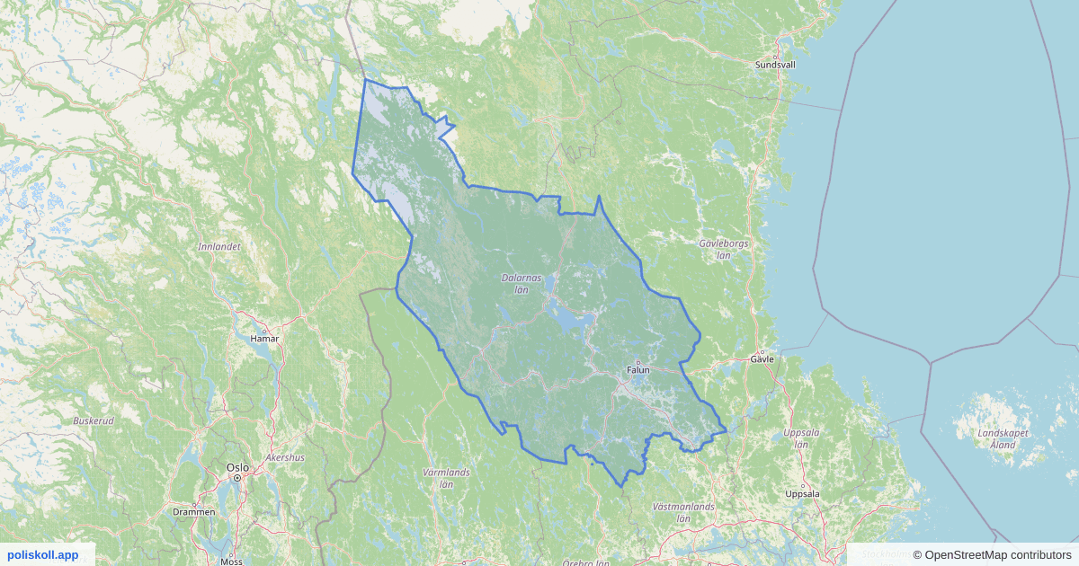 Karta över Dalarnas län