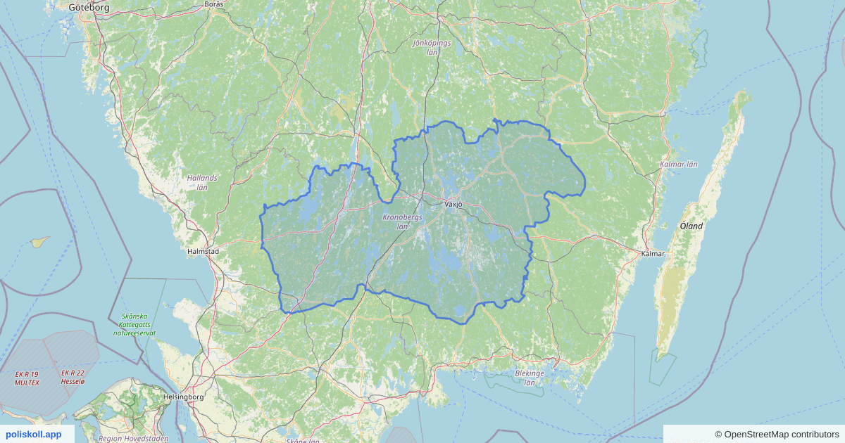 Karta över Kronobergs län