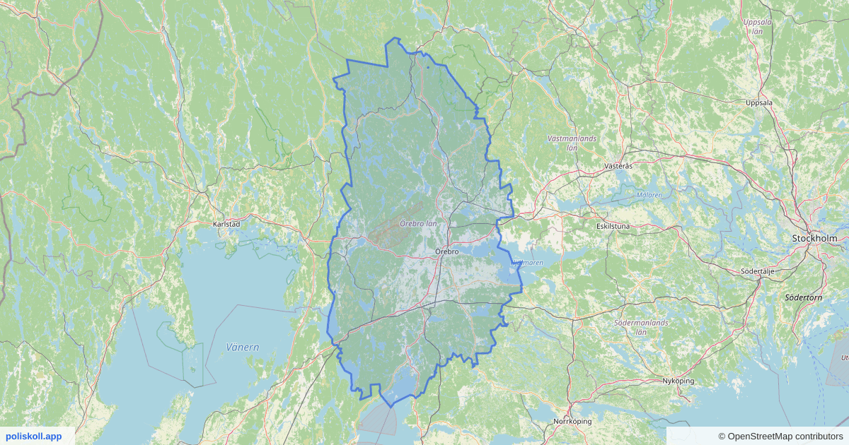 Karta över Örebro län