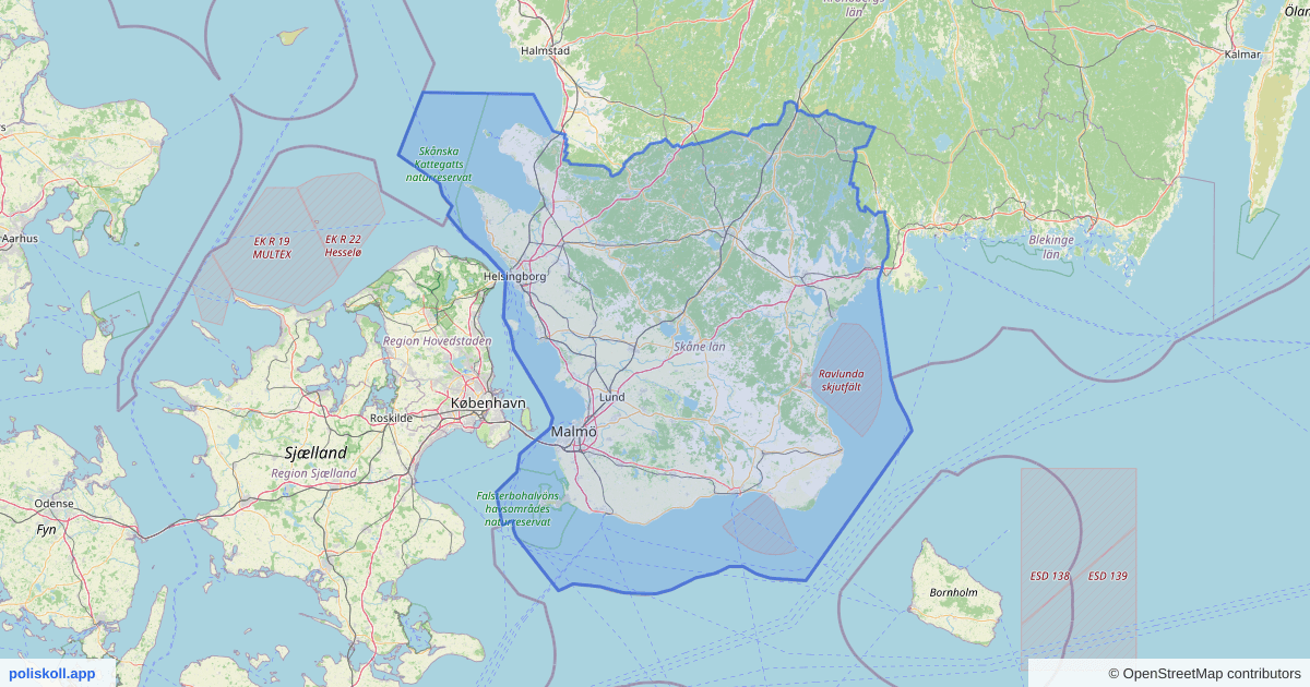 Karta över Skåne län