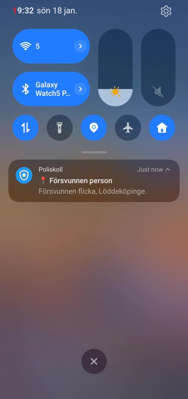 Push-notis på låsskärm