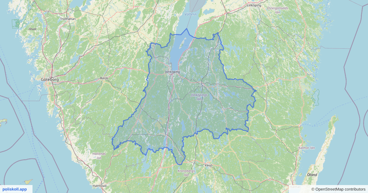 Karta över Jönköpings län