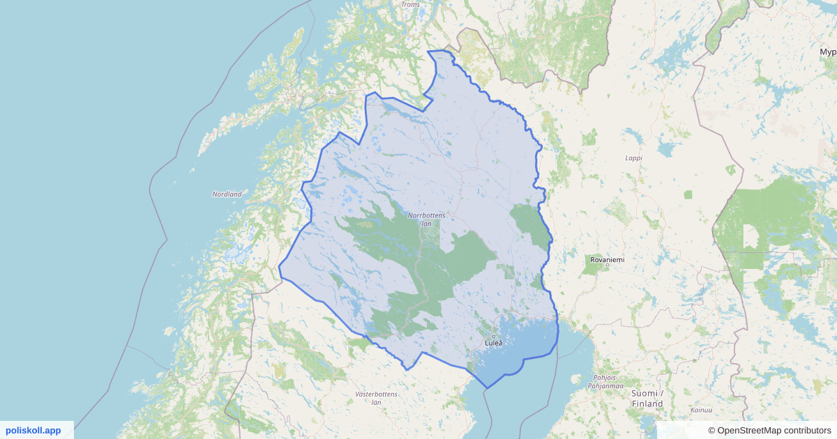 Karta över Norrbottens län