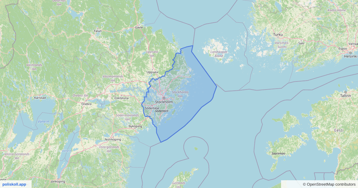 Karta över Stockholms län