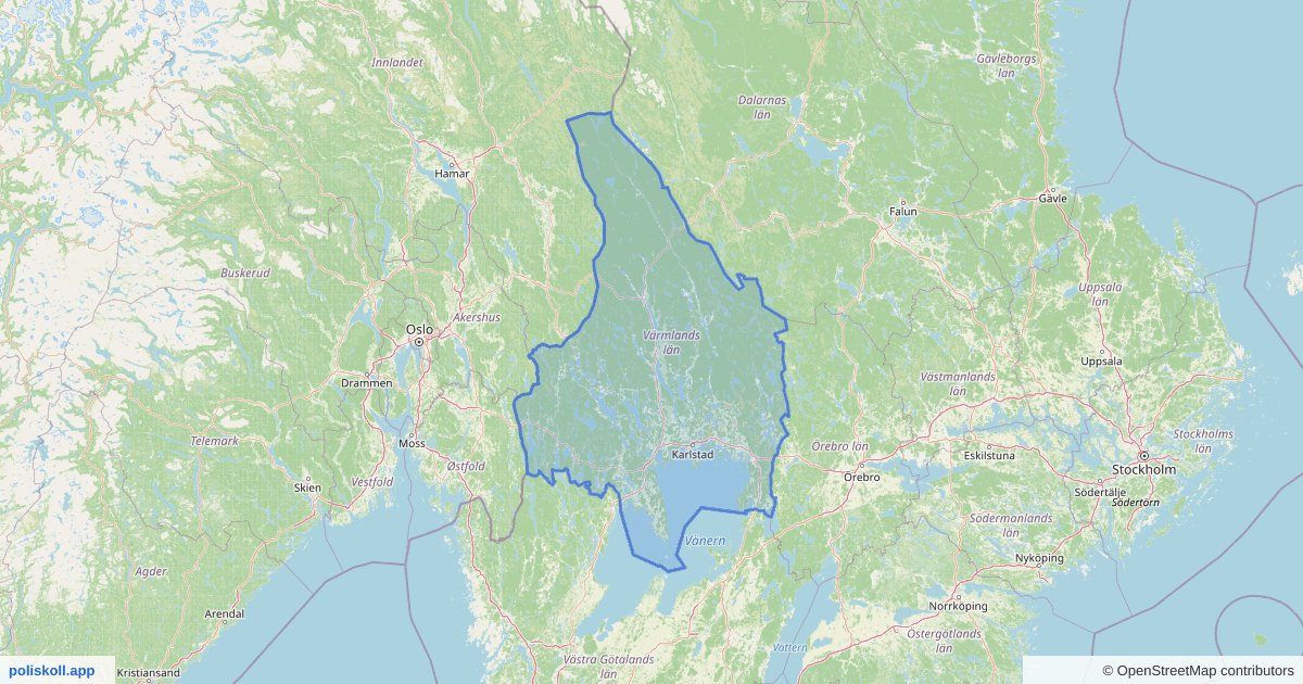 Karta över Värmlands län
