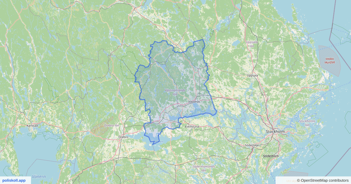 Karta över Västmanlands län
