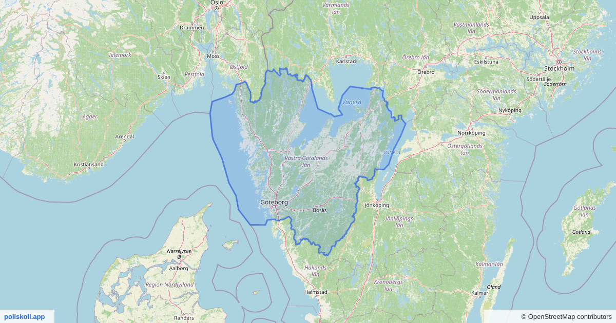 Karta över Västra Götalands län